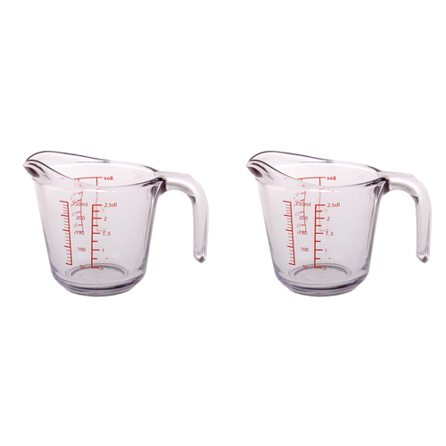 2PK Kitchen Classics Glass Measure Jug 1 Cup/250ml Kitchen Cookware