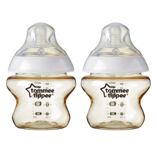 2PK Tommee Tippee Closer To Nature Super Soft Silicone Teat Bottle 150ml 0M+