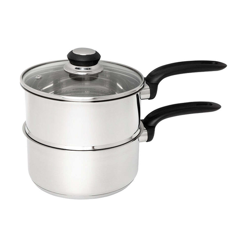 Wiltshire Classic Stainless Steel Glass Lid Steamer Set 18cm