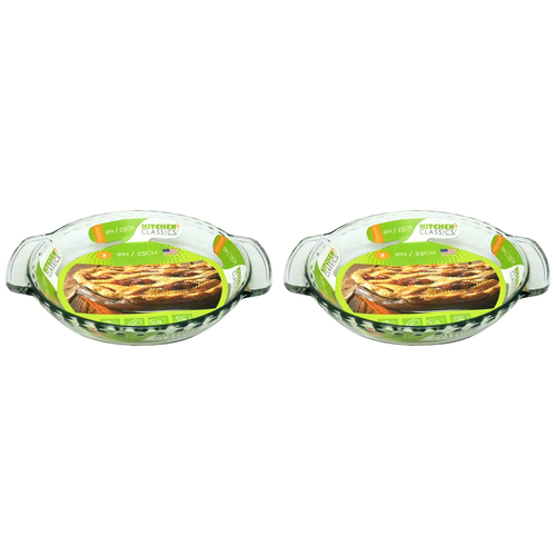 2PK Kitchen Classics Deep Pie Plate Kitchen Bakeware 23cm