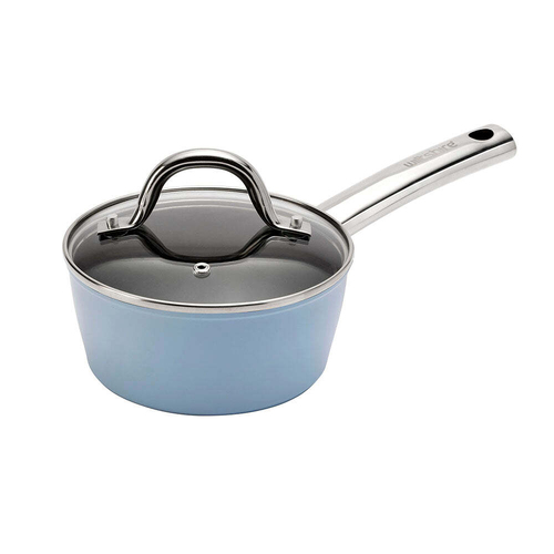 Wiltshire Easycook Blue Non-Stick Glass Lid Saucepan 16cm