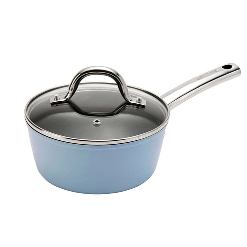 Wiltshire Easycook Blue Non-Stick Glass Lid Saucepan 18cm