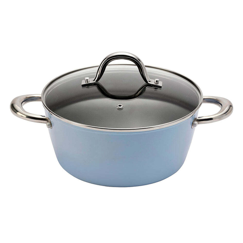 Wiltshire Easycook Blue Non-Stick Aluminium Glass Lid Casserole 24cm