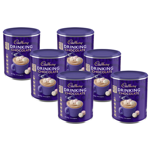 6pc Cadbury Drinking Choc Canister 450g Chocolate