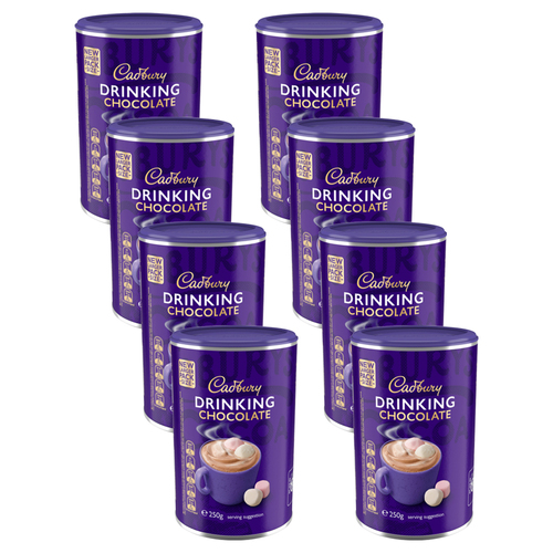 8pc Cadbury Drinking Choc Canister 250g Chocolate