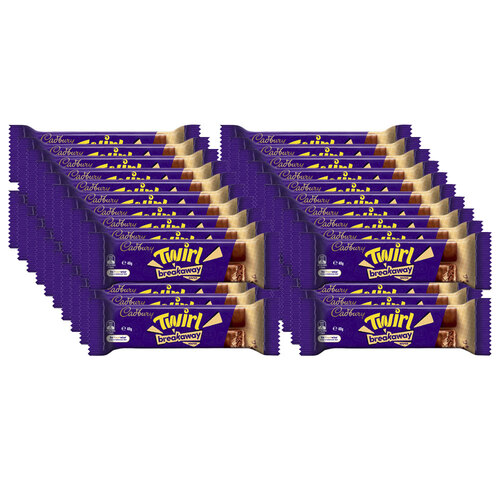 40pc Cadbury Twirl Breakaway 40g Chocolate Confectionery