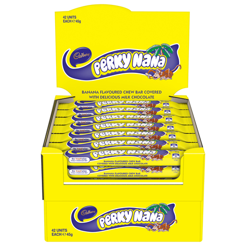 42pc Cadbury Perky Nana 45g Chocolate Confectionery