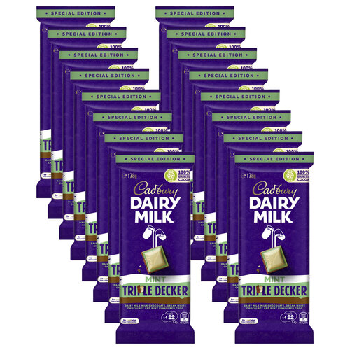 16pc Cadbury Dairy Milk Triple Decker Mint 178g Chocolate Confectionery