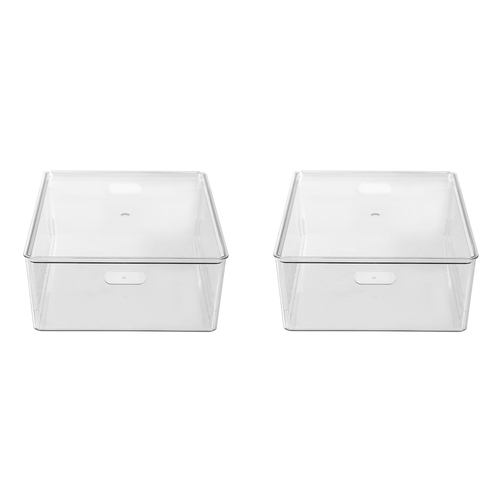 2PK Boxsweden Crystal Tidy Box Container w/ Lid 24L/54cm - Clear