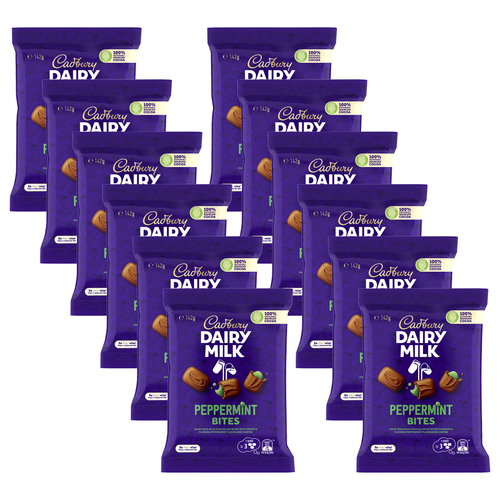 12pc Cadbury Dairy Milk Peppermint Bites 142g Chocolate Confectionery