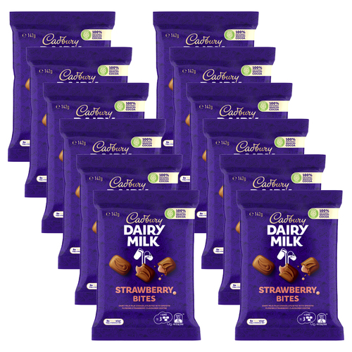 12pc Cadbury Dairy Milk Strawberry Bites 142g Chocolate Confectionery