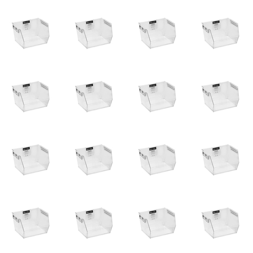 16PK Boxsweden 21.5x13cm Crystal Stackable Bin Small - Clear