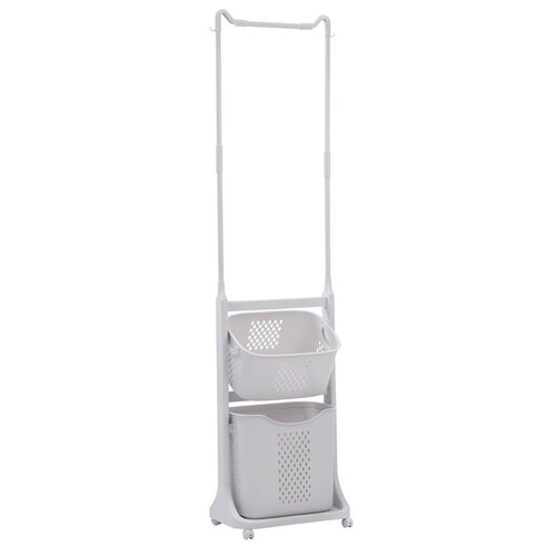 Boxsweden Hudson Multi-Tier Storage 174cm w/ Hanging Rack/Wheels - White