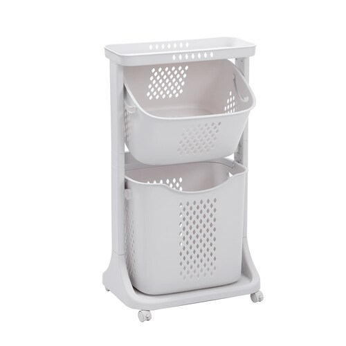 Boxsweden Hudson Multi-Tier Laundry Cart 44x75cm - White