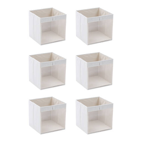 6PK Boxsweden Kloset Linen Foldable Wardrobe Organising Storage Cube 30x30x30cm