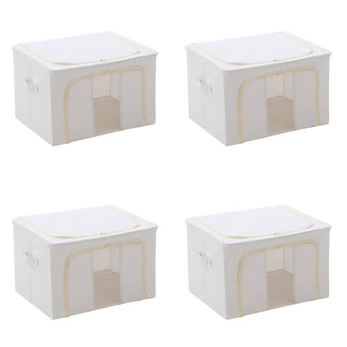 4PK Boxsweden Kloset Linen Storage Box with Metal Frame 50x40x33cm