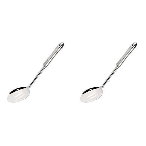 2PK Wiltshire Industrial Kitchen Utensil Stainless Steel Slotted Spoon