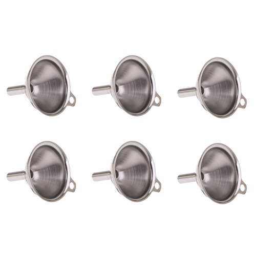 6PK Appetito Stainless Steel Mini Funnel Home Kitchen Cooking