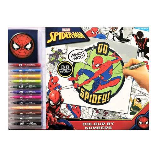 Marvel Spiderman Colour By Numbers Kids Colouring Book Kids 3y+