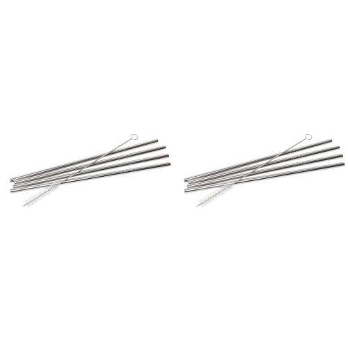 2 x 4pc Wiltshire Reusable Stainless Steel Drinking Straws