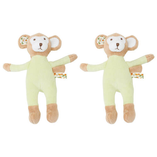 2PK Annabel Trends Cuddly Wuddlies Plush Toy 17x6cm Small - Monkey