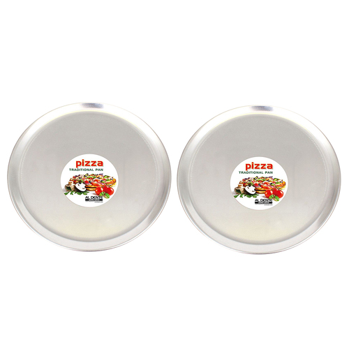 2PK Al Dente Aluminium Traditional Pizza Pan 35cm