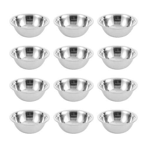 12PK Lemon & Lime High-Quality Durable Stainless Steel Sleek Mixing Bowl 16cm