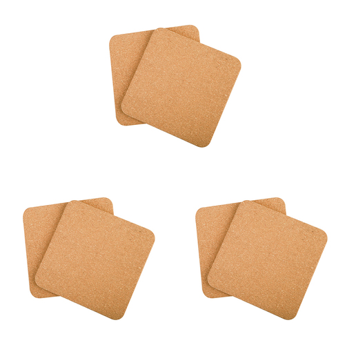 3x 2pc Appetito Square Cork Trivets 20x20cm Home Kitchen Cooking