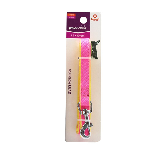 Paws & Claws 120cm Colourful P.U & Nylon Leash - Assorted