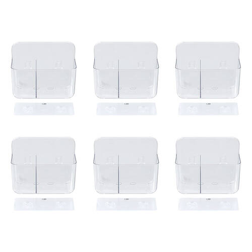 6PK Boxsweden Crystal Bathroom Hanging 2 Section Caddy 17.5x9x14cm