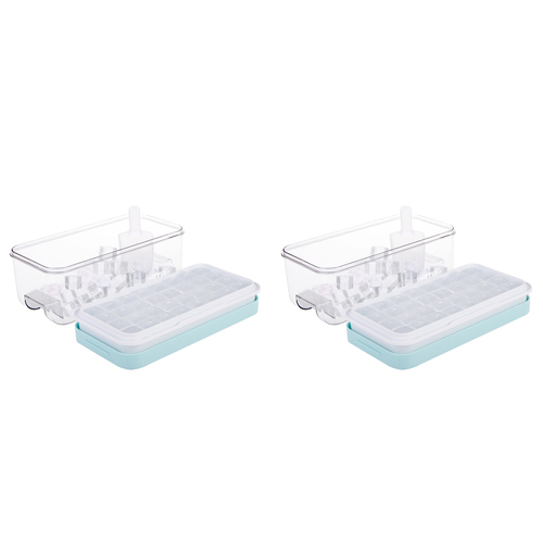 2PK Appetito 32-Cube Ice Maker & Storage Box Arctic Blue