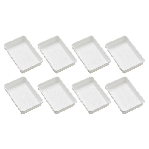 8PK Madesmart Small Wide Interlocking Bin Kitchen Organiser 23.5x16cm WHT