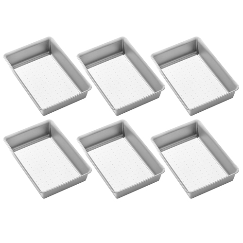 6PK Madesmart Medium Bin Organiser 23x16cm Soft Grey Rectangle