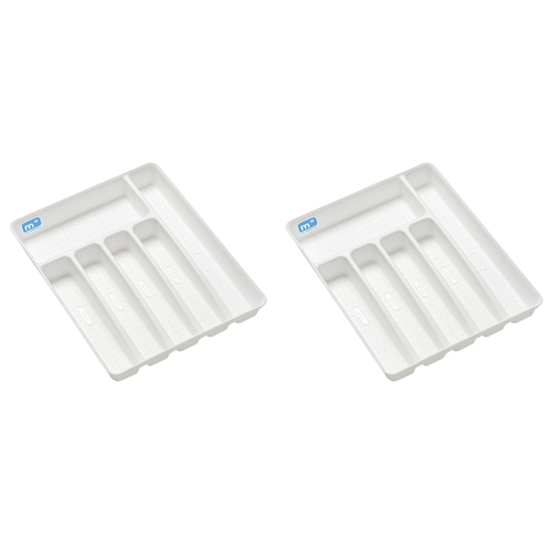 2PK Madesmart Basic 6 Compartment Cutlery Tray 38x33cm White