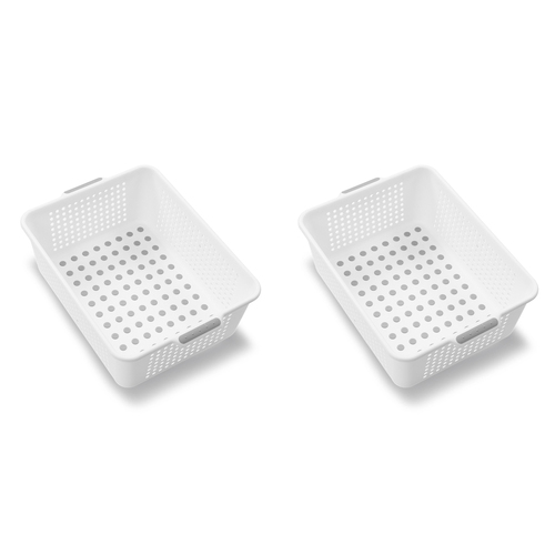 2PK Madesmart Medium Basket Kitchen Sink Organiser White