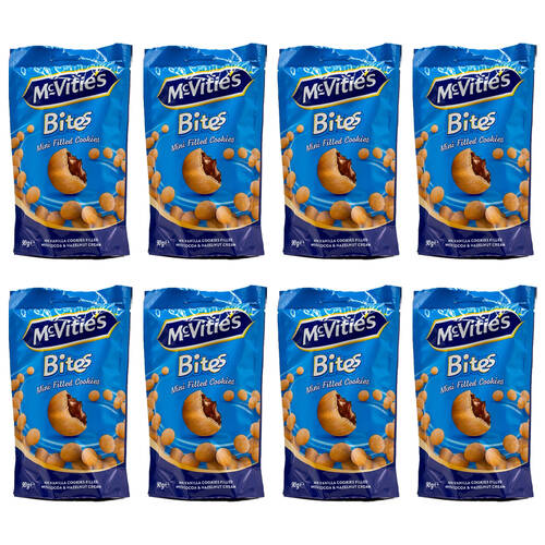 28PK Mcvities 90G Bites Vanilla Cookies Filled w/ Cocoa & Hazelnut Cream