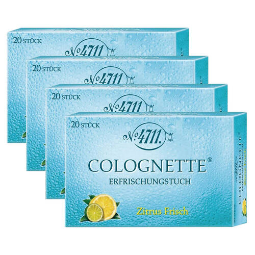 4x 20pc Mulhens 4711 Colognette Eau De Cologne Tissue Citrus For Men/Women