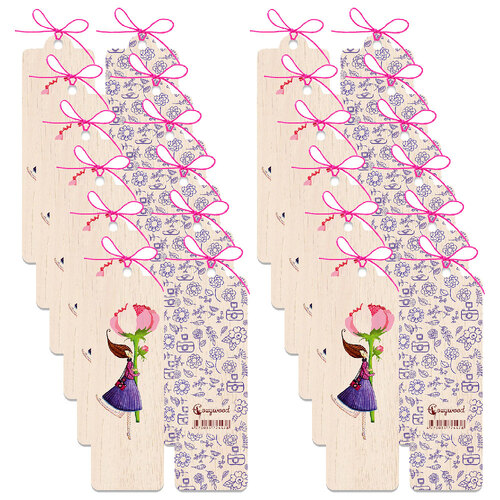 12PK Cozywood Wooden Bookmark 4.5x14cm - Heartiest Congratulations