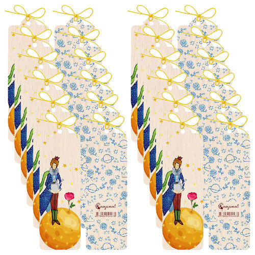 12PK Cozywood Wooden Bookmark 4.5x14cm w/ Waxed Ribbon - Little Prince