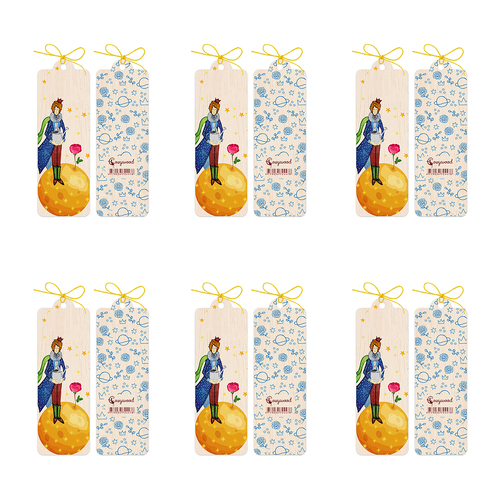 6PK Cozywood Wooden Bookmark 4.5x14cm w/ Waxed Ribbon - Little Prince