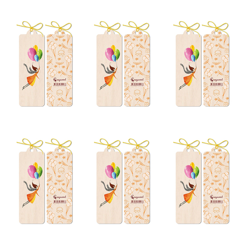 6PK Cozywood Wooden Bookmark 4.5x14cm w/ Waxed Ribbon - Toward Dreams