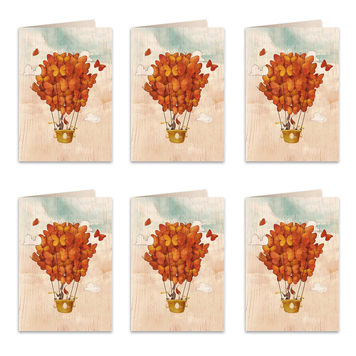 6PK Cozywood Wooden Greeting Card 11x16cm - Together in the Sky