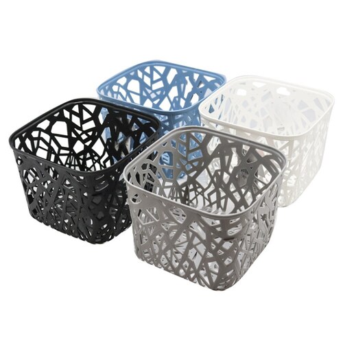 4PK Boxsweden Vin Storage Basket 19.5X19.5X14cm Assorted