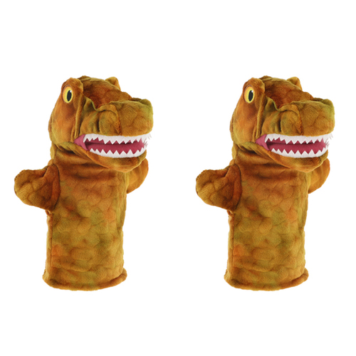 2PK Keeleco Trex Puppet Soft Plush Kids Toy 27cm - Brown 3+