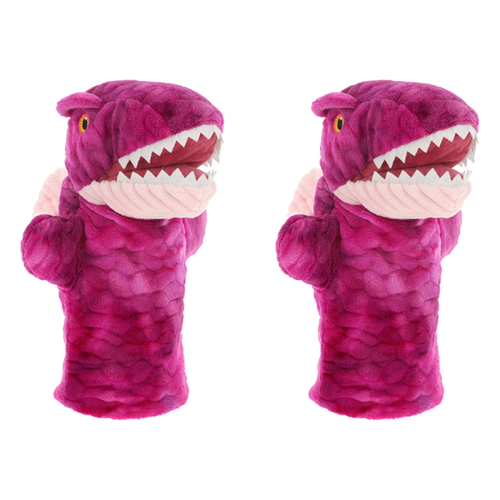 2PK Keeleco Spinosaurus Puppet Soft Plush Kids Toy 27cm - Pink 3+