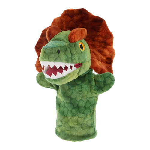 Keeleco Dilophosaurus Puppet Soft Plush Kids Toy 27cm - Green 3+