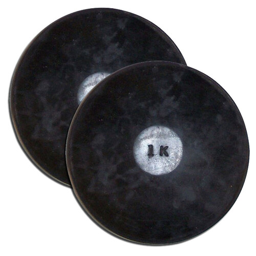 2PK Regent 1kg Rubber Discus Track & Field Throw Disk - Black