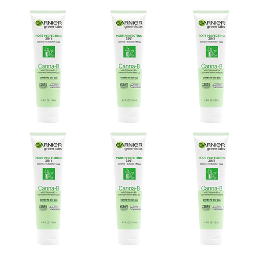 6PK Garnier 130ml Pore Perfecting 3in1 Cleanser Exfoliate+Mask Canna-B