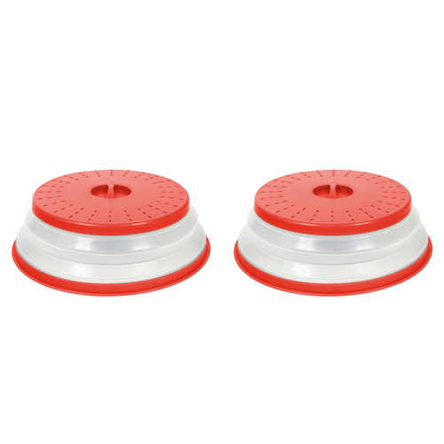 2PK Tovolo Microwave Collapsible Food Cover Round - Red