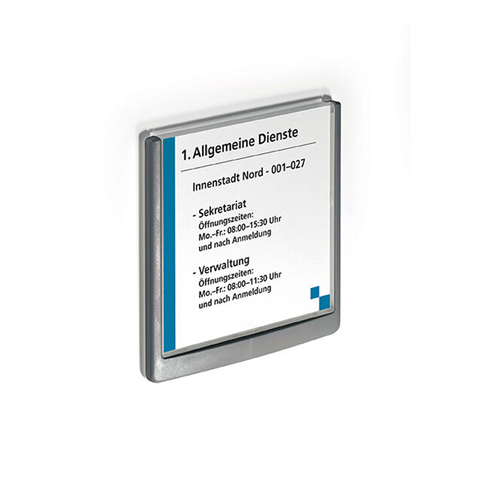 Durable 14x14cm Plastic Click Door Sign w/ Assembly Kit - Grey